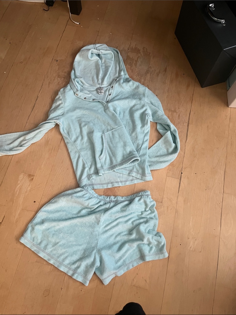 Light Blue Hooded Lounge Set - Women